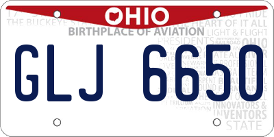 OH license plate GLJ6650