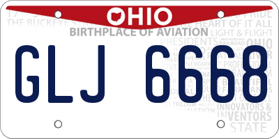 OH license plate GLJ6668