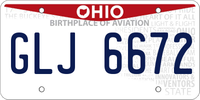 OH license plate GLJ6672