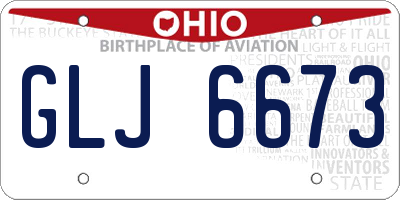 OH license plate GLJ6673