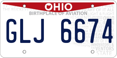 OH license plate GLJ6674