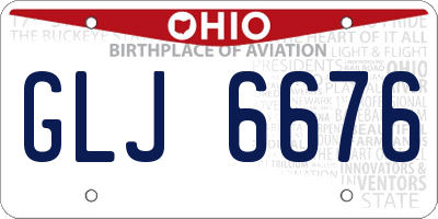 OH license plate GLJ6676