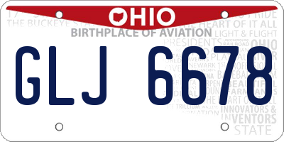 OH license plate GLJ6678
