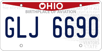 OH license plate GLJ6690