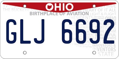 OH license plate GLJ6692