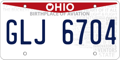 OH license plate GLJ6704