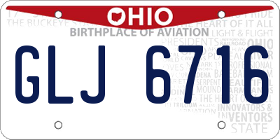 OH license plate GLJ6716