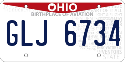 OH license plate GLJ6734