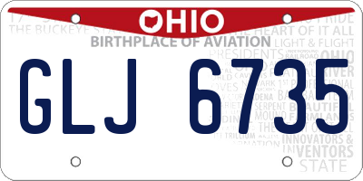 OH license plate GLJ6735