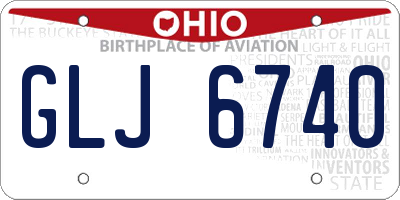 OH license plate GLJ6740