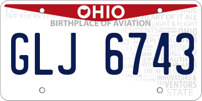 OH license plate GLJ6743