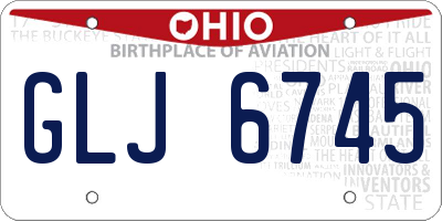 OH license plate GLJ6745