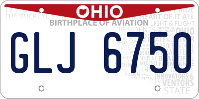 OH license plate GLJ6750