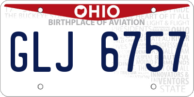 OH license plate GLJ6757