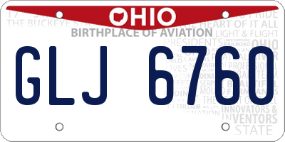 OH license plate GLJ6760