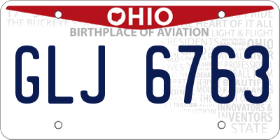 OH license plate GLJ6763