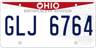 OH license plate GLJ6764