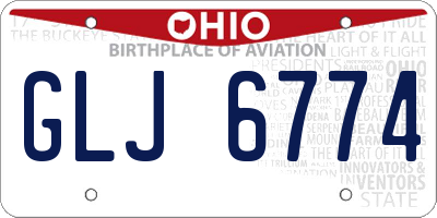 OH license plate GLJ6774