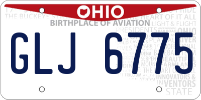 OH license plate GLJ6775