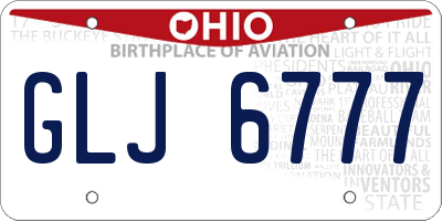 OH license plate GLJ6777