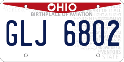 OH license plate GLJ6802