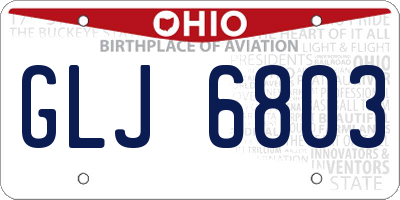 OH license plate GLJ6803