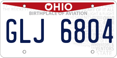 OH license plate GLJ6804