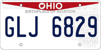 OH license plate GLJ6829