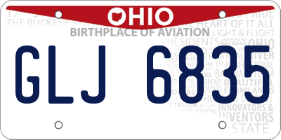 OH license plate GLJ6835