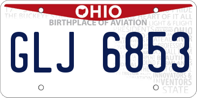 OH license plate GLJ6853