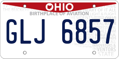 OH license plate GLJ6857