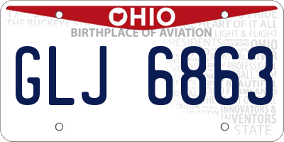 OH license plate GLJ6863