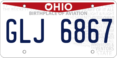 OH license plate GLJ6867