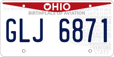 OH license plate GLJ6871