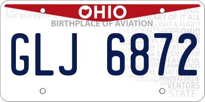 OH license plate GLJ6872