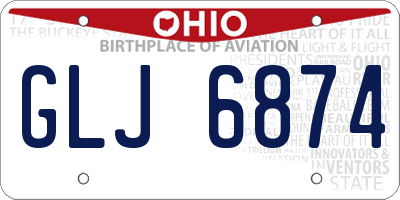 OH license plate GLJ6874