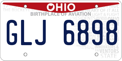 OH license plate GLJ6898