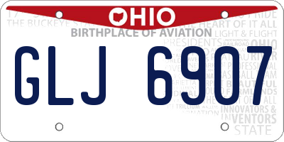 OH license plate GLJ6907