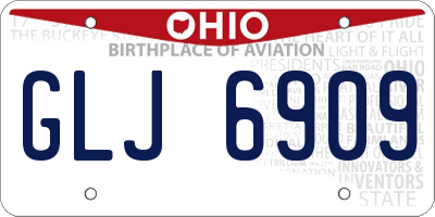 OH license plate GLJ6909