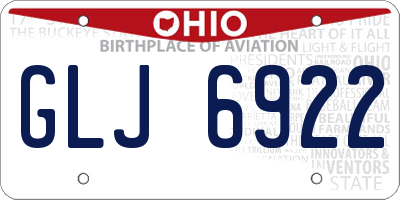OH license plate GLJ6922