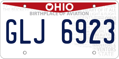 OH license plate GLJ6923