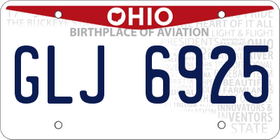 OH license plate GLJ6925