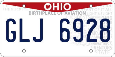 OH license plate GLJ6928