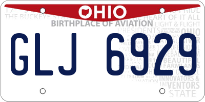 OH license plate GLJ6929