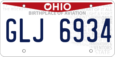 OH license plate GLJ6934