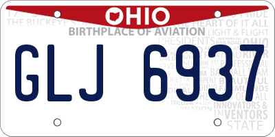 OH license plate GLJ6937