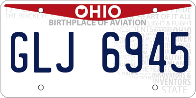 OH license plate GLJ6945