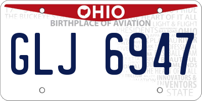 OH license plate GLJ6947