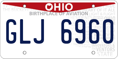 OH license plate GLJ6960