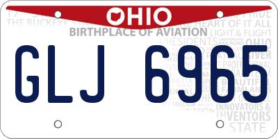 OH license plate GLJ6965